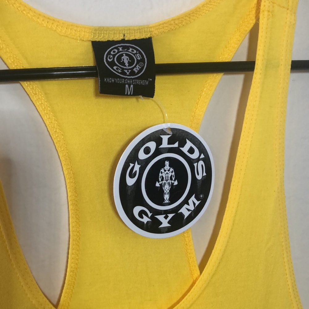 NWT-Mens Golds Gym Training Workout Muscle Vest SleevelessYellow … - Picture 2 of 6
